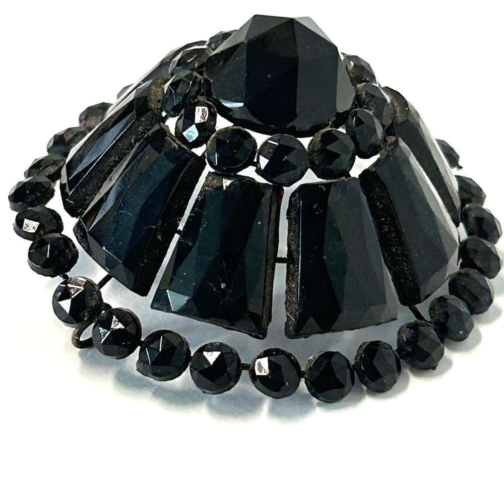 Antique "French Jet" Hair Holder Mourning Jewelry‎ Unique Cone Shape